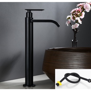 Black single cold faucet bathroom 304 stainless steel single cold basin faucet basin faucet