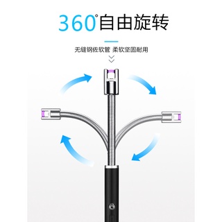 Longer Flexible Plasma Arc Lighter LED Battery Display USB Electric Lighter Kitchen Candle Lighter F (3)