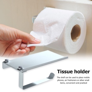 Wall Mounted Toilet Paper Tissue Paper Holder Moblie Phone Storage Shelf Bathroom Organizer Shelf To