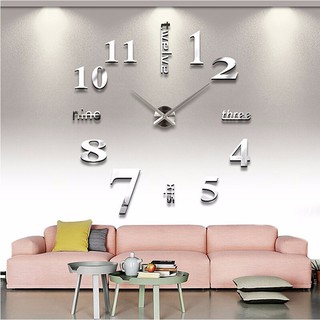 【COD】Roman Number Frameless Wall Clock 3D Home Room Decor