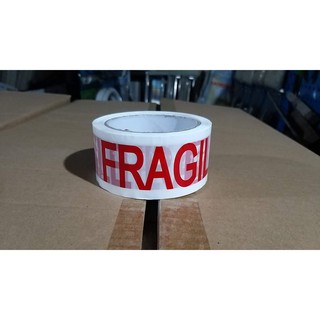 Fragile Print Packaging Tape White Back Ground Red Font Print 2" (48mm) * 50M