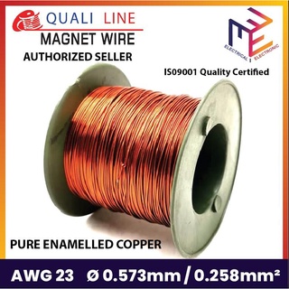 Qualiline 500 grams Magnet Wire AWG 23 0.573 mm PURE Enameled Copper Wire Magnetic Coil Winding ISO9