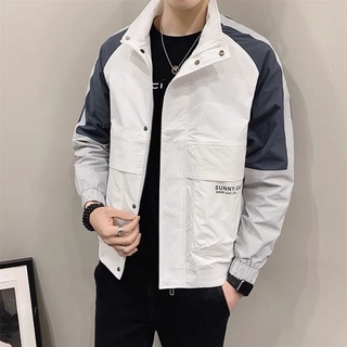 Men'S Jacket Spring And Autumn Tooling Stand Collar Jacket