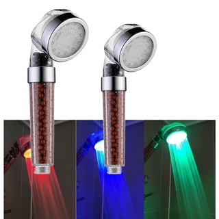 LED Light Shower Head Temperature Control High Pressure Rainfall Water Saving Hand Bathroom Spa Showerhead Accessories