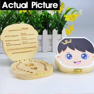 Baby Tooth Box Wooden Teeth Storage Box Umbilical Cord Save Case Memory Box Milk Tooth Organizer (8)