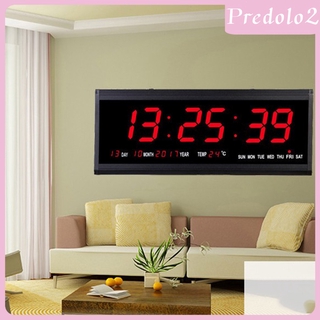 [PREDOLO2] Digital Wall Clock LED Time Calendar Temperature Electric Alarm Clock EU