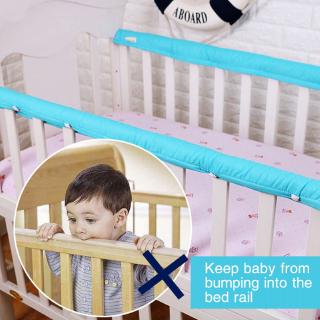 Non-static Baby Bed Rail Cover Protecter Button Design Crib Bumpers (1)