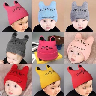 ✚❏♞COD cute cat milk bear bonnet baby hat