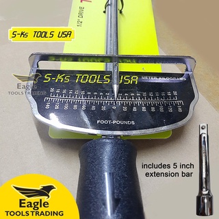 S-ks Tools USA 1/2" drive x 150 Ft-lbs Beam Type Torque Wrench w/ 5 inch extension bar 48cm long