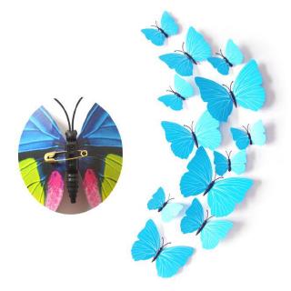 12pcs PVC 3d Butterfly Wall Decor Cute Butterflies Wall Stickers Art Decals Home Decoration Wall Art (3)