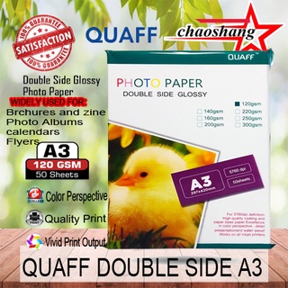 QUAFF DOUBLE SIDE GLOSSY PHOTO PAPER A3 120GSM(50SHEETS PER PACK)