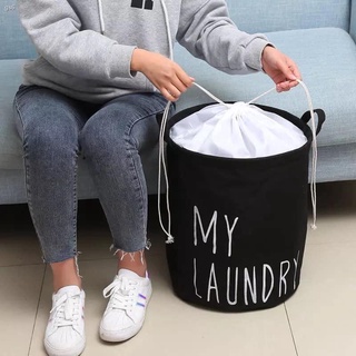 hot sale✠☁Foldable Laundry Basket with Cover Waterproof Canvas Hamper Clothes Sock Bin Storage Toy (6)