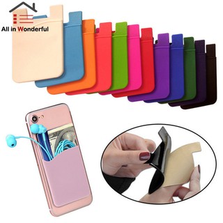 [COD&ReadyStock] Simple Cell Phone Adhesive Silicone Card Pocket Money Pouch Case for Cell Phone
