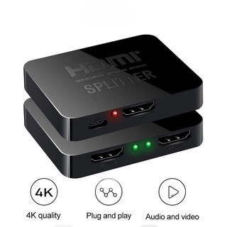 1x2 Switch Splitter HDMI 4k 60hz 1 in 2 Out for Dual Monitors Full HD 1080P 3D Come with High Speed HDMI Cable (1)