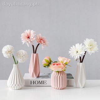 【Spot fast delivery】fashionNordic simulation artificial flowers adornment creative home furnishing articles ins small living room table flower arranging wind exchanger with the ceramics vase