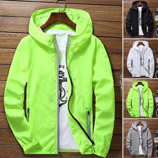 Fashion Men Jacket Windproof Casual Solid Color Baseball Jacket Sports Coat