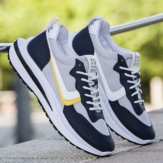 ❏☬Men s shoes autumn new 2021 Korean running shoes thick bottom Forrest Gump tide shoes flying woven breathable men s sports shoes (2)