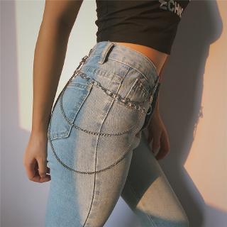 Hip Hop Rock Metal Multi-layer Waist Chain Belt Ladies Fashion Dress Jeans Bohemian Tassel Belts (7)