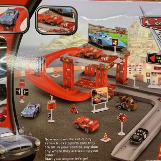 Cars Lightning McQueen Parking Garage Track Play Set with 4 mini Cars Parking (6)