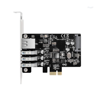 Ready in stock MAIWO PCI-E X1 high-speed Expansion Card 1000Mbps+3 Hub Adapter Card Plug & Play High-speed Transmission 15PIN Power Supply