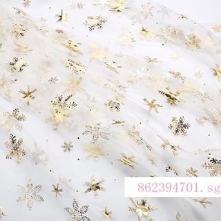 Tulle Fabric For Sewing Children's Dress Colorful Snowflake Mesh Fabric For Diy Colorful Background Decoration 100*150cm Can Be Cut (1)