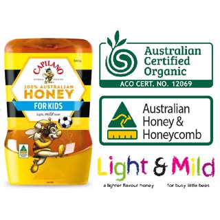 Capilano 100% Australian Honey for Kids 340g Light, Mild Taste Upside Down Bottle Australian Honey