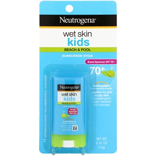 Neutrogena, Wet Skin Kids, Beach & Pool, Sunscreen Stick, SPF 70+, 0.47 oz (13 g)