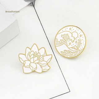 ✤XZYL✤Vintage Men Women Lotus Wave Enamel Brooch Pin Backpack Jacket Badge Jewelry (7)