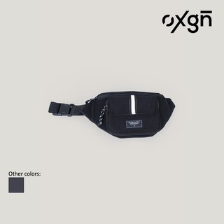 OXGN Bum Bag Waist Pack With Front Pocket Flap For Men (Black / Dark Gray)
