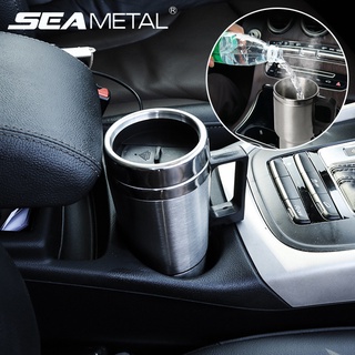 Ready Stock/☈卐500ml Universal Car Heating Cup Electric Kettle 12V 24V Stainless Steel Thermal Bottle