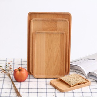Multi-sizes Wooden Tea Breakfast Serving Trays / Craft Plain Wood Platter (5)
