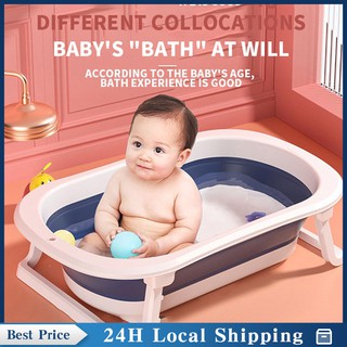 Foldable Bath Tub For Infant Free Cushion Space Saver Portable Easy Use Baby Infant Bath Tub