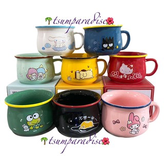 Sanrio Ceramic Cereal Mug My Melody Hello Kitty Gudetama Badtz Maru Keroppi Little Twin Stars