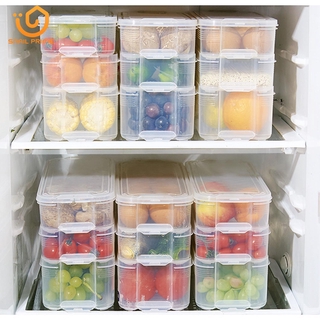 SNAIL LIFE Plastic Storage Box Refrigerator Three-layer Storage Box Food Storage Box with Lid Kitchen Refrigerator Cabinet Freezer Desk Storage Box (1)