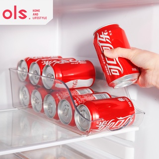 OLS 1/2 Tier Refrigerator Soda Can Storage Fridge Soft drink Bottle Organizer Beverage Holder PET