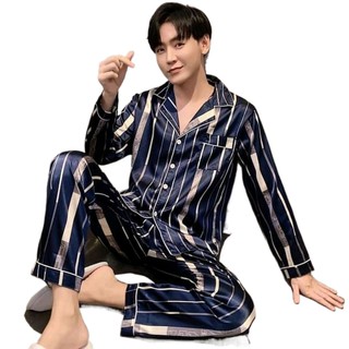 Men's Apparel COD Mens Korean High quality terno pajama longsleeve silk