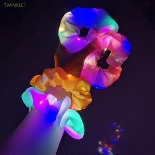 TWINKLE1 Women Rubber Bands Light LED Luminous Scrunchies