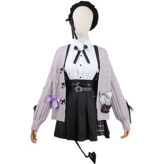 [High-end custom]Anime Vtuber Hololive Tokoyami Towa Cosplay Costume Cute Daily Wear Uniform Unisex