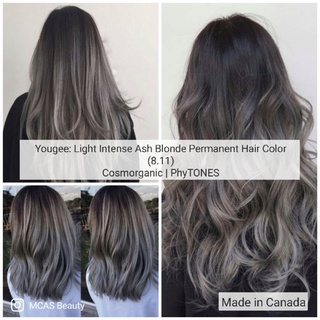 Yougee: Light Intense Ash Blonde Permanent Hair Color (8.11) - Cosmorganic | PhyTONES