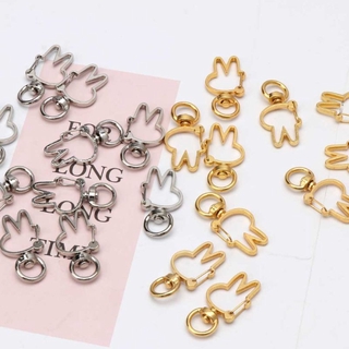 ✿10Pcs Cute Rabbit Keychain Metal Swivel Lobster Clasp Snap Hook Jewelry Findings (4)