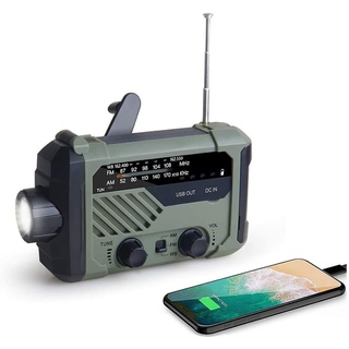Emergency Radio 2000mAh-Solar Hand Crank Portable AM/FM/NOAA Weather Radio with Flashlight&Reading L
