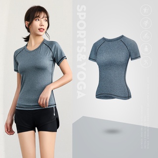 Women Yoga T Shirt Fitness Sports Slim Clothes Mesh Sportswear Gym Tops tshirt