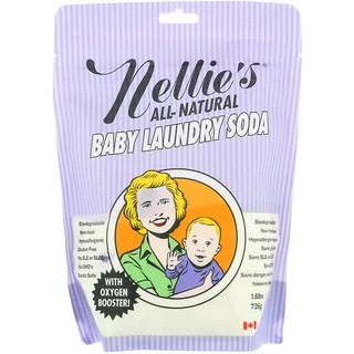 Nellie's All Natural Baby Powder Laundry Detergent Pouch Safe For Infants’ Sensitive Skin, Non Toxic