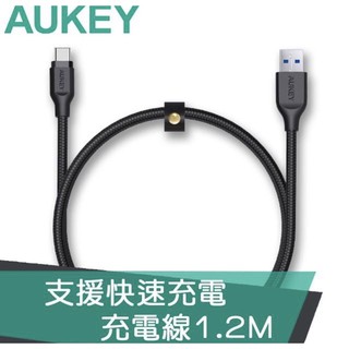 azQR P - Aukey Cb - Ac1 Braided Nylon Usb 3.1 Usb-A To Usb-C Cable 1.2m (Black)