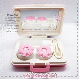 TRAVEL KIT ♡ PINK LUGGAGE CONTACT LENS COMPACT TRAVEL KIT (8)