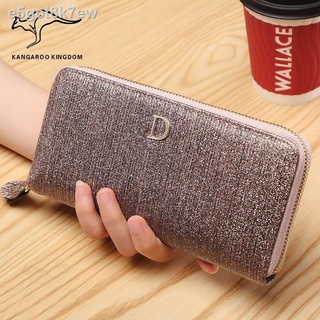 [Oil wax leather + first layer cowhide] Kangaroo women s wallet long leather Korean fashion wallet f