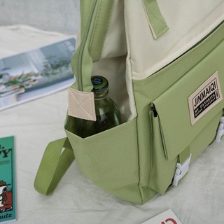 Bag Accessories▲❂ins style student schoolbag female Korean version of the high school simple forest (5)