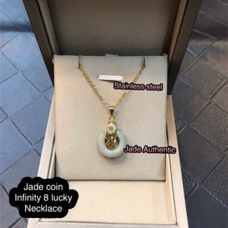Jade coin infinity 8 lucky charm necklace (1)