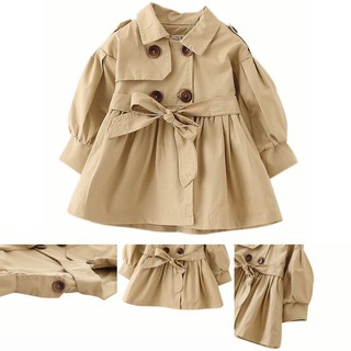 Coat Long Jacket Double Breasted Kids Windbreaker Outwear (4)