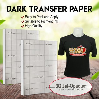 3G JET OPAQUE A4 DARK TRANSFER PAPER (10pcs/pack)